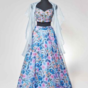 Floral Lengha with Organza Dupatta - Size 38