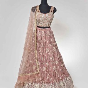Floral lengha with Pearl work and statement dupatta- Size 38